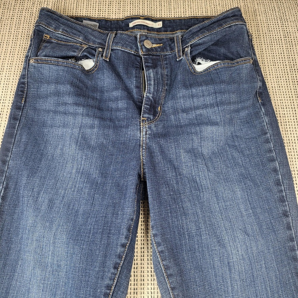 Levis 725 High Rise Bootcut Jeans Womens 31 Blue Medium Wash Slim‎ Denim Pants